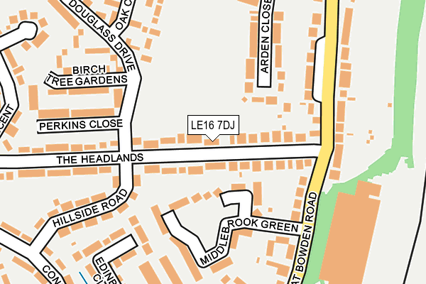 LE16 7DJ map - OS OpenMap – Local (Ordnance Survey)