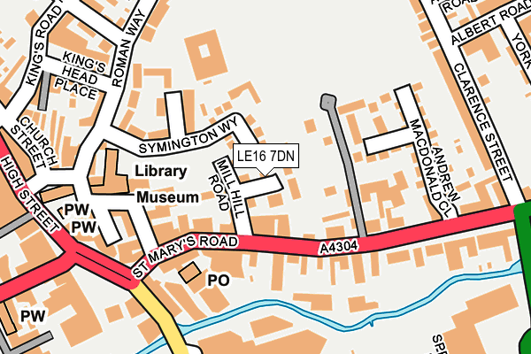 LE16 7DN map - OS OpenMap – Local (Ordnance Survey)