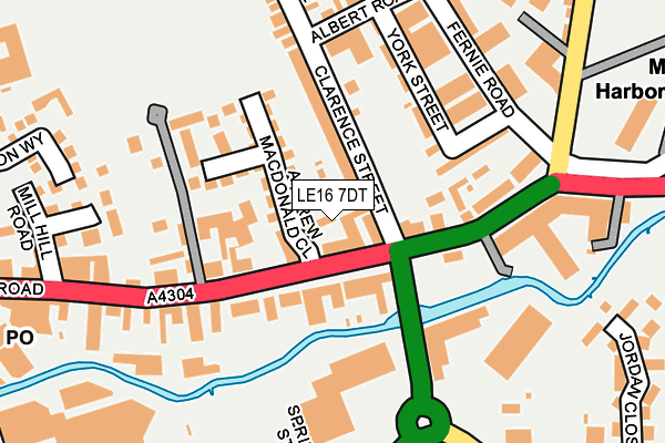 LE16 7DT map - OS OpenMap – Local (Ordnance Survey)