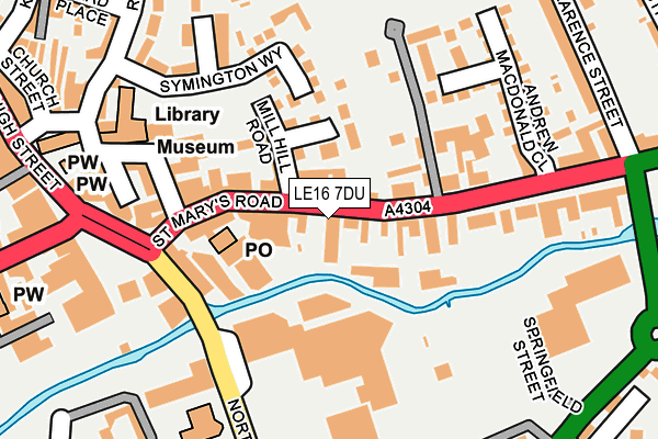 LE16 7DU map - OS OpenMap – Local (Ordnance Survey)