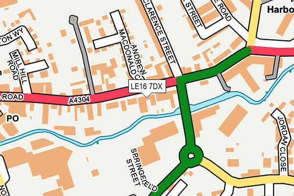 LE16 7DX map - OS OpenMap – Local (Ordnance Survey)