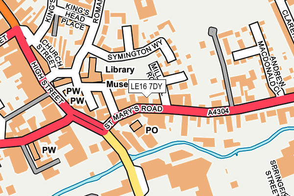 LE16 7DY map - OS OpenMap – Local (Ordnance Survey)