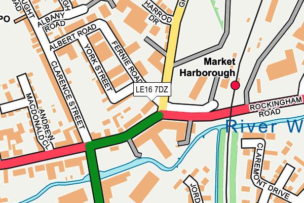 LE16 7DZ map - OS OpenMap – Local (Ordnance Survey)