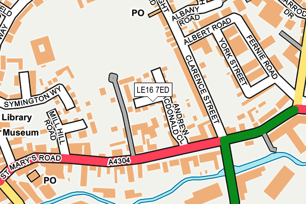 LE16 7ED map - OS OpenMap – Local (Ordnance Survey)