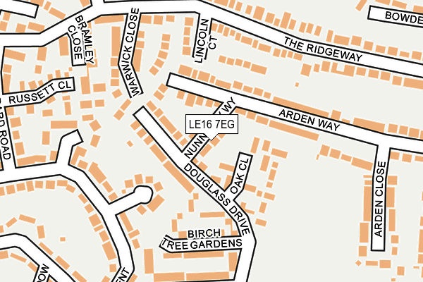 LE16 7EG map - OS OpenMap – Local (Ordnance Survey)