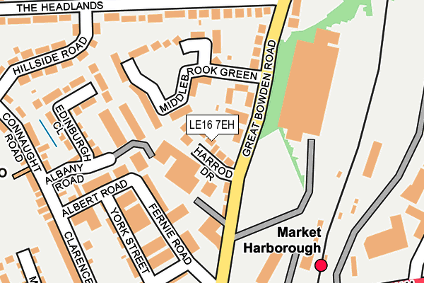 LE16 7EH map - OS OpenMap – Local (Ordnance Survey)