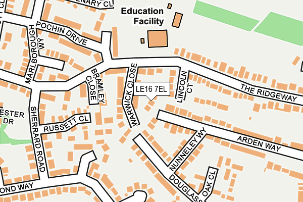 LE16 7EL map - OS OpenMap – Local (Ordnance Survey)