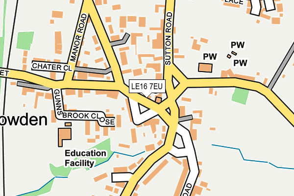 LE16 7EU map - OS OpenMap – Local (Ordnance Survey)
