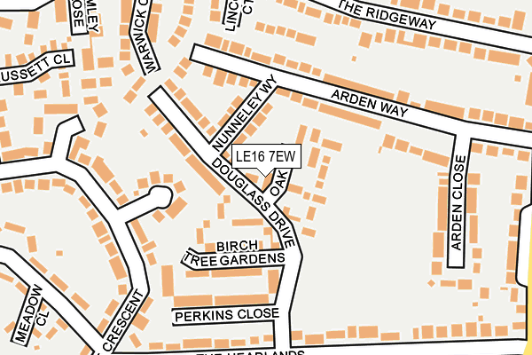 LE16 7EW map - OS OpenMap – Local (Ordnance Survey)