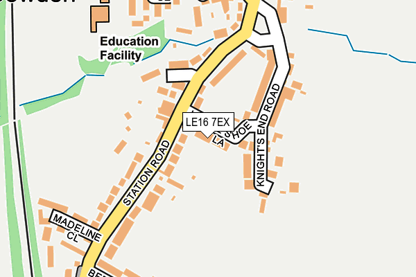 LE16 7EX map - OS OpenMap – Local (Ordnance Survey)