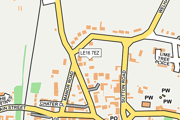 LE16 7EZ map - OS OpenMap – Local (Ordnance Survey)