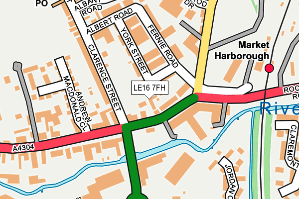 LE16 7FH map - OS OpenMap – Local (Ordnance Survey)