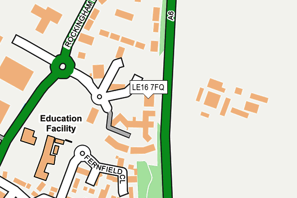 LE16 7FQ map - OS OpenMap – Local (Ordnance Survey)