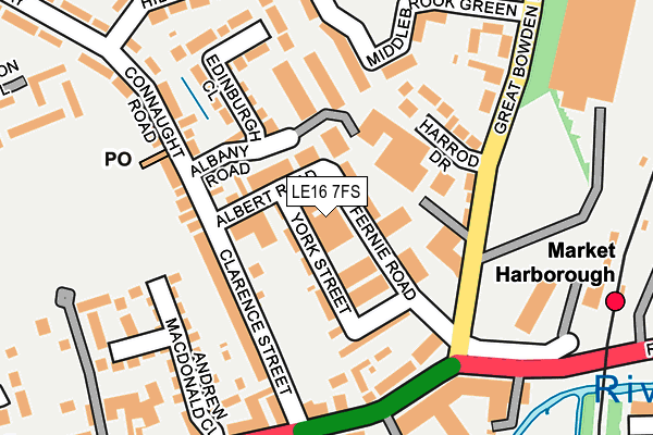 LE16 7FS map - OS OpenMap – Local (Ordnance Survey)