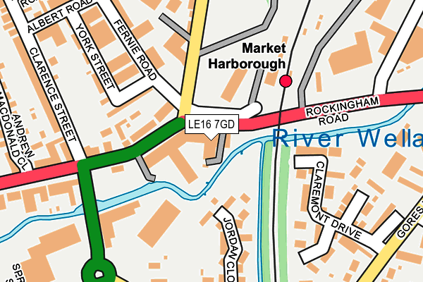 LE16 7GD map - OS OpenMap – Local (Ordnance Survey)