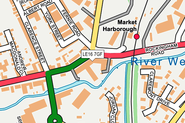 LE16 7GF map - OS OpenMap – Local (Ordnance Survey)