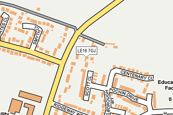 LE16 7GJ map - OS OpenMap – Local (Ordnance Survey)