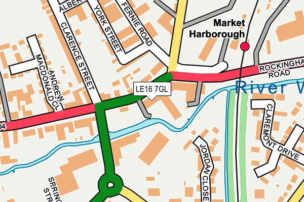 LE16 7GL map - OS OpenMap – Local (Ordnance Survey)