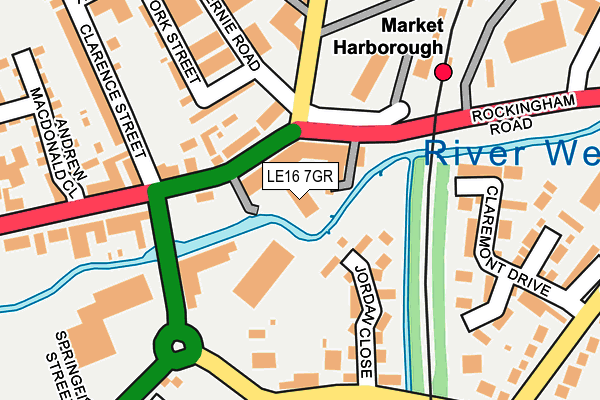 LE16 7GR map - OS OpenMap – Local (Ordnance Survey)