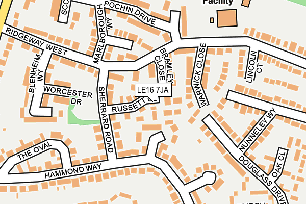 LE16 7JA map - OS OpenMap – Local (Ordnance Survey)