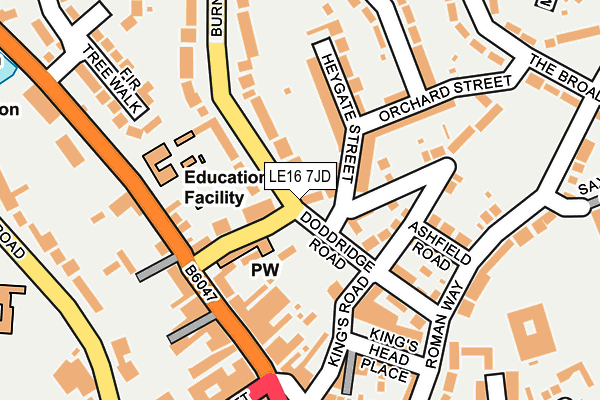 LE16 7JD map - OS OpenMap – Local (Ordnance Survey)