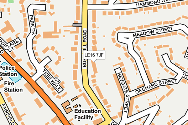 LE16 7JF map - OS OpenMap – Local (Ordnance Survey)