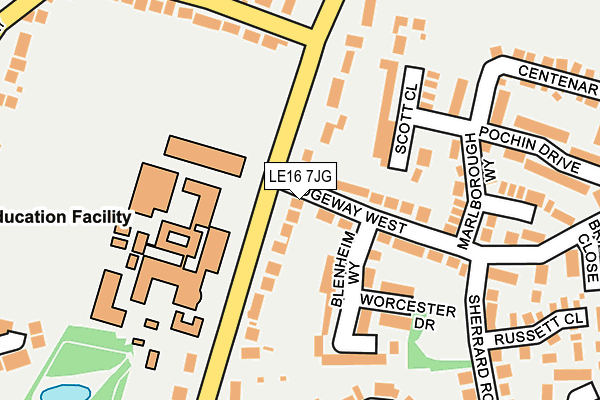 LE16 7JG map - OS OpenMap – Local (Ordnance Survey)