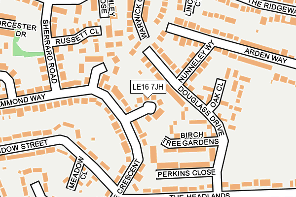 LE16 7JH map - OS OpenMap – Local (Ordnance Survey)