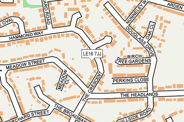 LE16 7JJ map - OS OpenMap – Local (Ordnance Survey)