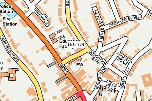 LE16 7JN map - OS OpenMap – Local (Ordnance Survey)