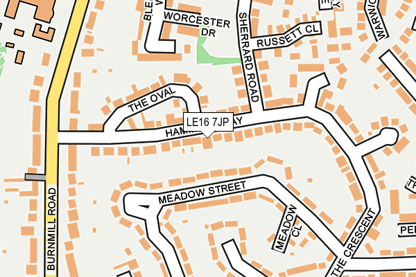 LE16 7JP map - OS OpenMap – Local (Ordnance Survey)