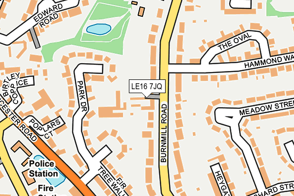 LE16 7JQ map - OS OpenMap – Local (Ordnance Survey)