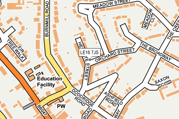 LE16 7JS map - OS OpenMap – Local (Ordnance Survey)