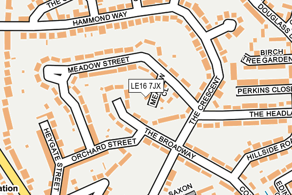 LE16 7JX map - OS OpenMap – Local (Ordnance Survey)