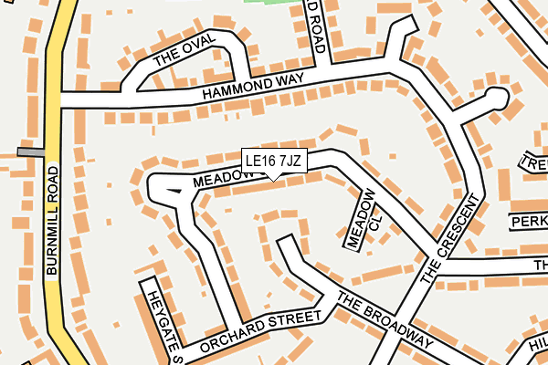 LE16 7JZ map - OS OpenMap – Local (Ordnance Survey)