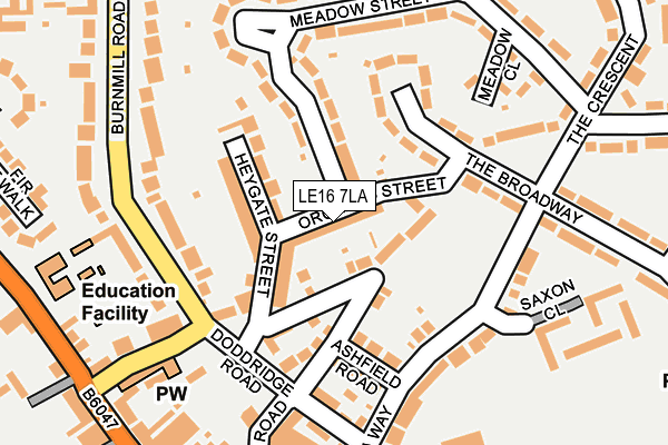 LE16 7LA map - OS OpenMap – Local (Ordnance Survey)