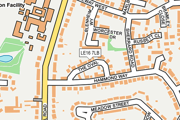 LE16 7LB map - OS OpenMap – Local (Ordnance Survey)