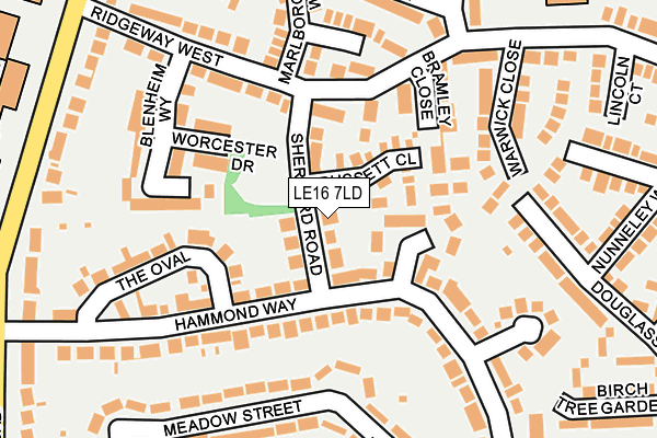 LE16 7LD map - OS OpenMap – Local (Ordnance Survey)