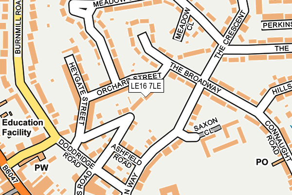LE16 7LE map - OS OpenMap – Local (Ordnance Survey)