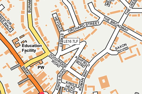 LE16 7LF map - OS OpenMap – Local (Ordnance Survey)