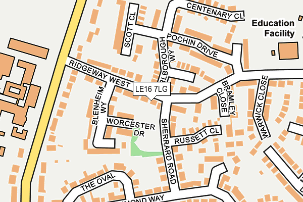 LE16 7LG map - OS OpenMap – Local (Ordnance Survey)