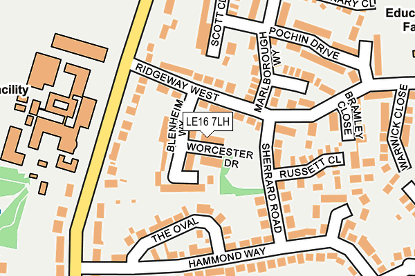 LE16 7LH map - OS OpenMap – Local (Ordnance Survey)