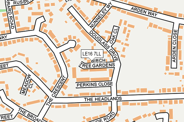 LE16 7LL map - OS OpenMap – Local (Ordnance Survey)