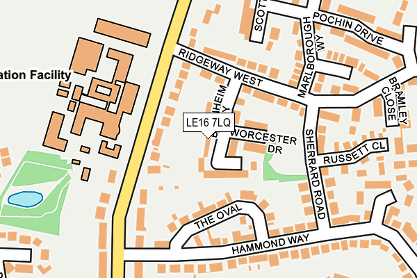 LE16 7LQ map - OS OpenMap – Local (Ordnance Survey)