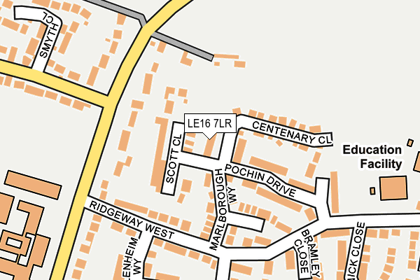 LE16 7LR map - OS OpenMap – Local (Ordnance Survey)
