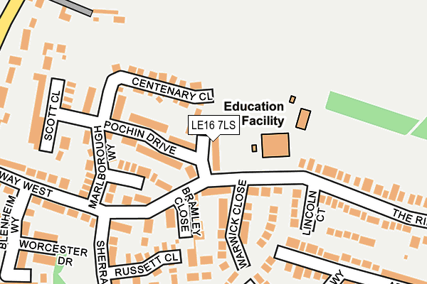 LE16 7LS map - OS OpenMap – Local (Ordnance Survey)