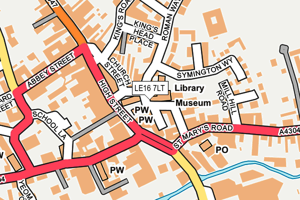 LE16 7LT map - OS OpenMap – Local (Ordnance Survey)
