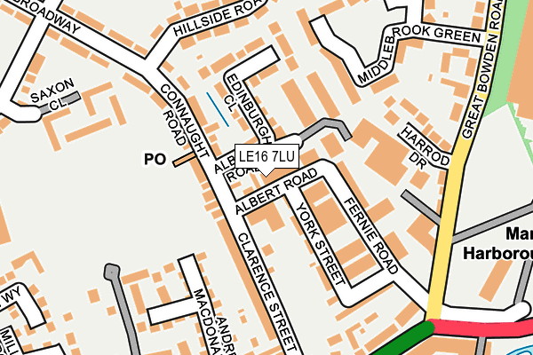 LE16 7LU map - OS OpenMap – Local (Ordnance Survey)