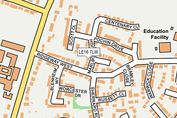 LE16 7LW map - OS OpenMap – Local (Ordnance Survey)