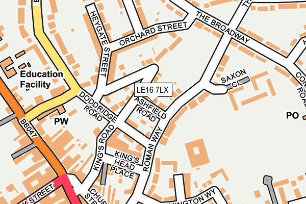 LE16 7LX map - OS OpenMap – Local (Ordnance Survey)